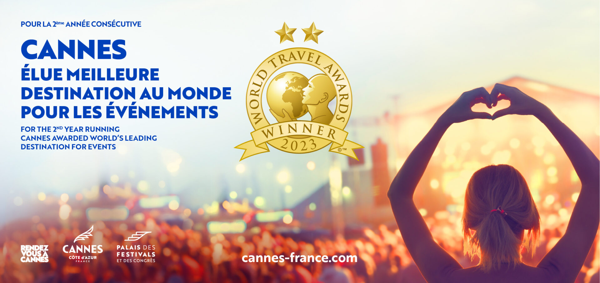 Cannes élue « meilleure destination au monde pour les Festivals et Événements » aux World Travel Awards 2023